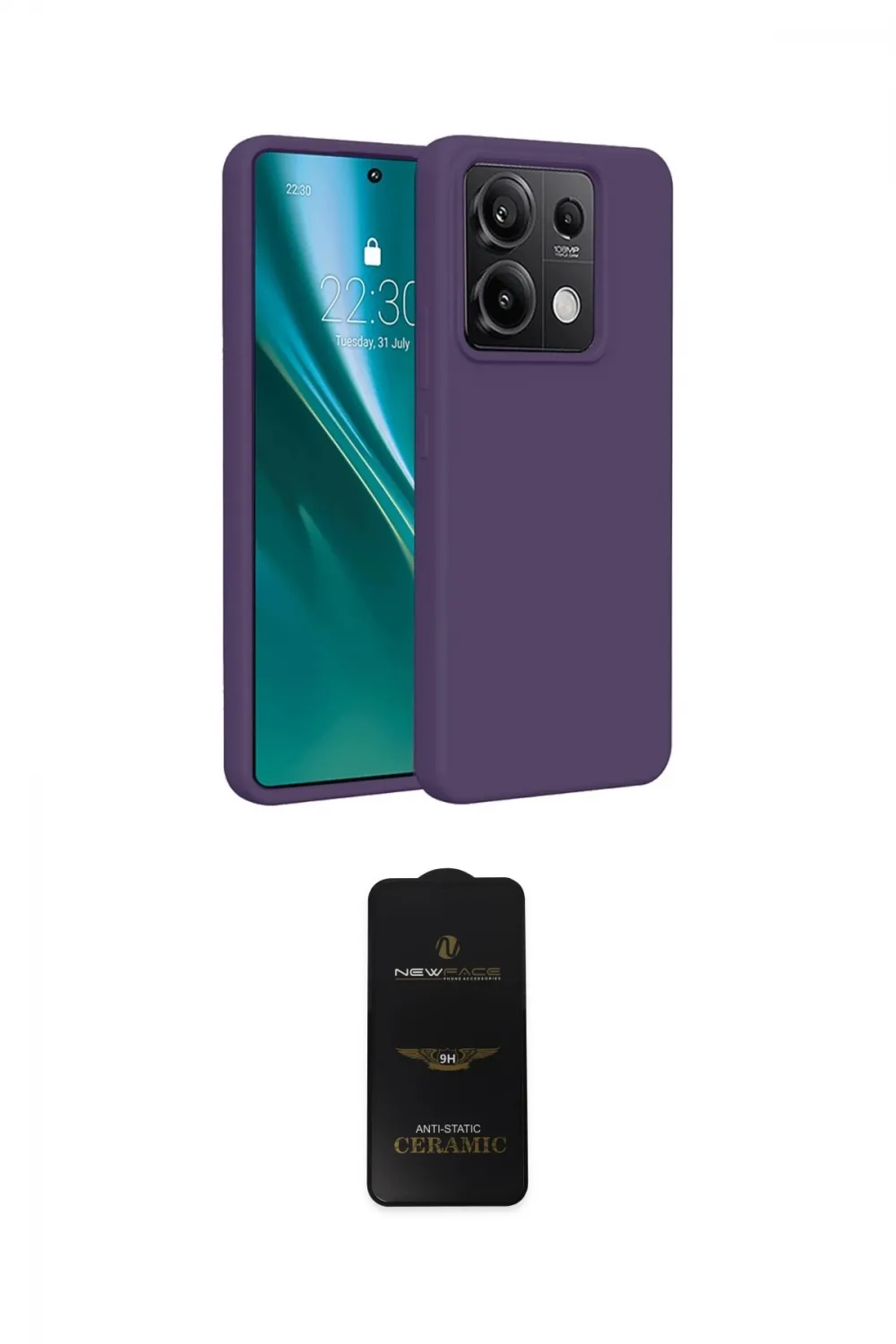 ieg™ Redmi Note 13 Pro 4G Kılıf Kozmos Yansıma Özel Seri - Siyah 6D Antistatik Mat Seramik Hayalet Nano Ekran Koruyucu