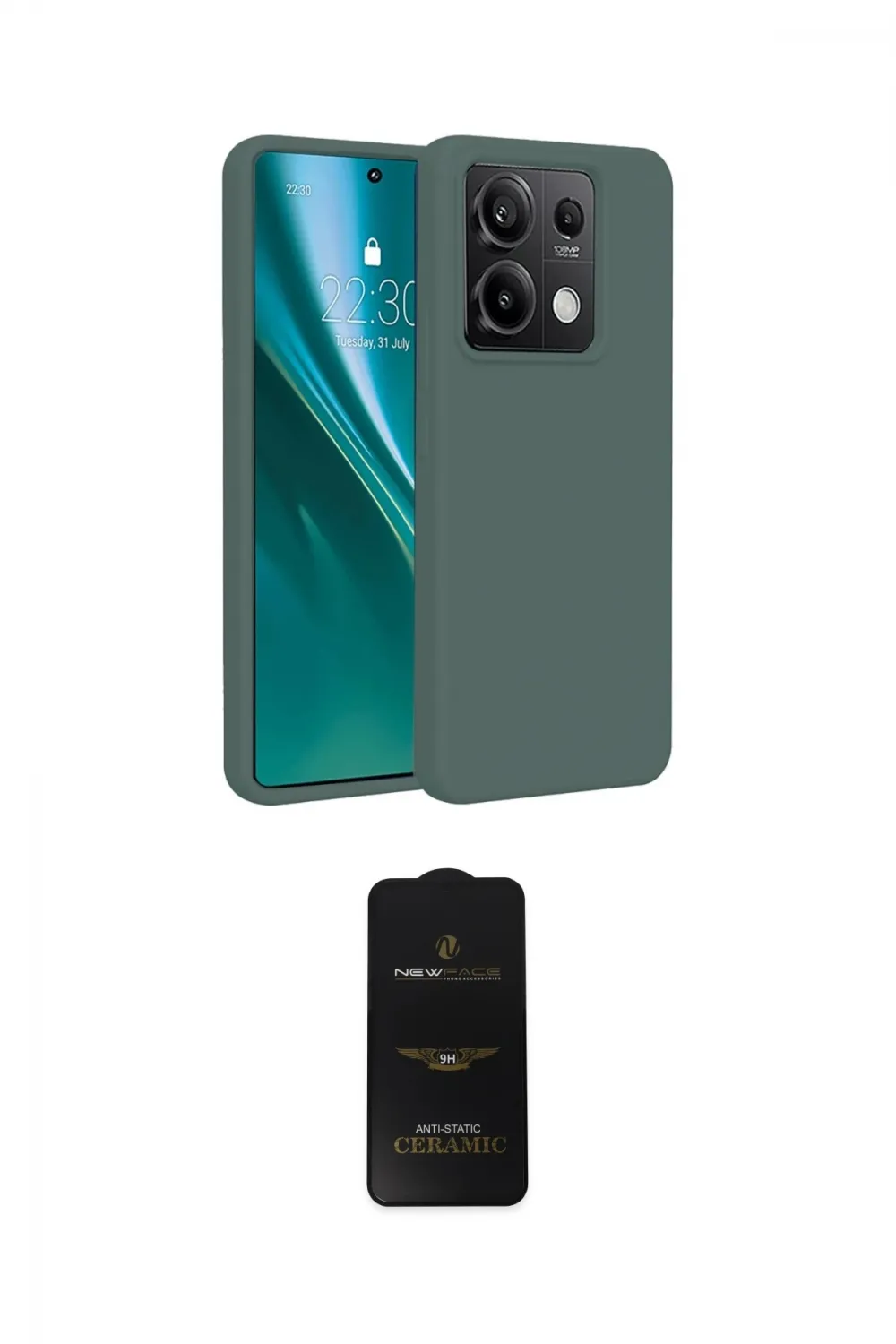 ieg™ Redmi Note 13 Pro 4G Kılıf Kozmos Yansıma Özel Seri - Siyah 6D Antistatik Mat Seramik Hayalet Nano Ekran Koruyucu