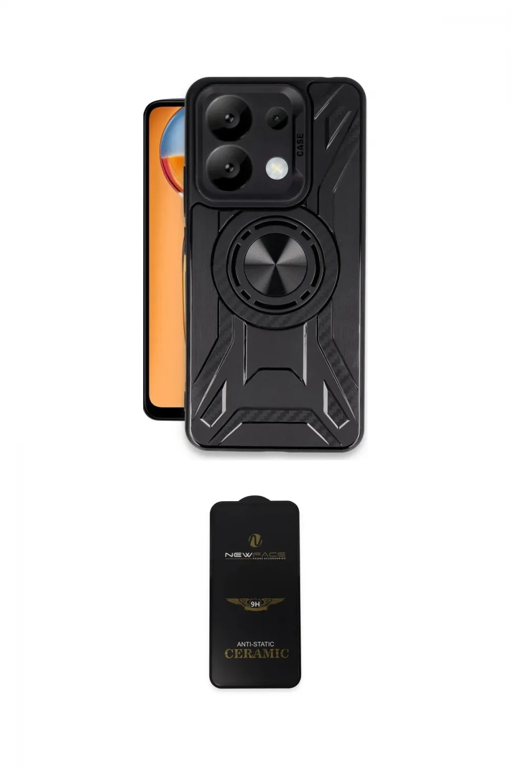 ieg™ Redmi Note 13 Pro 4G Kılıf Nova Yansıma Prime - Siyah 6D Antistatik Mat Seramik Hayalet Nano Ekran Koruyucu