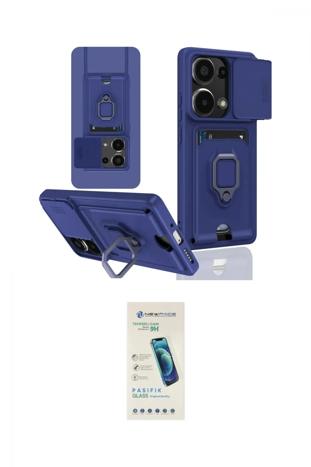 ieg™ Redmi Note 13 Pro 4G Kılıf Vadi Form Prime - Şeffaf Pasifik Cam Ekran Koruyucu
