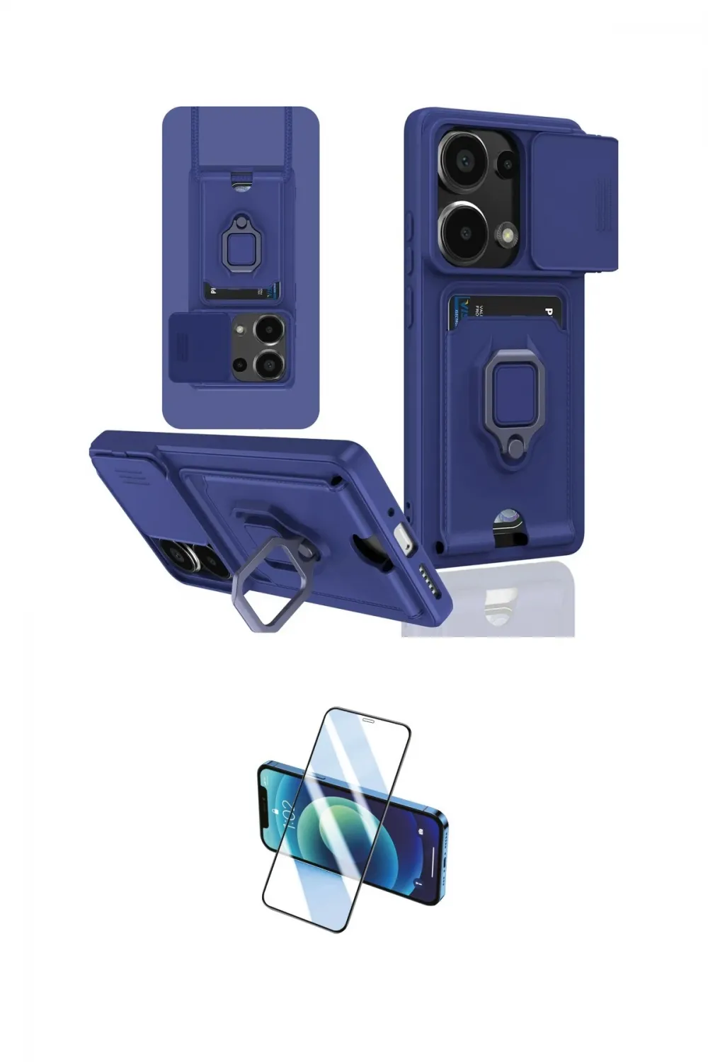 ieg™ Redmi Note 13 Pro 4G Kılıf Vadi Form Prime - Siyah 3D Antistatik Cam Ekran Koruyucu