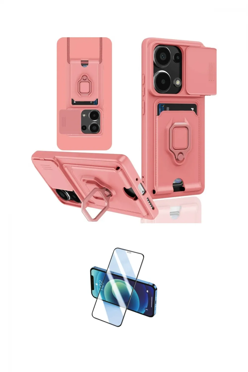 ieg™ Redmi Note 13 Pro 4G Kılıf Vadi Form Prime - Siyah 3D Antistatik Cam Ekran Koruyucu