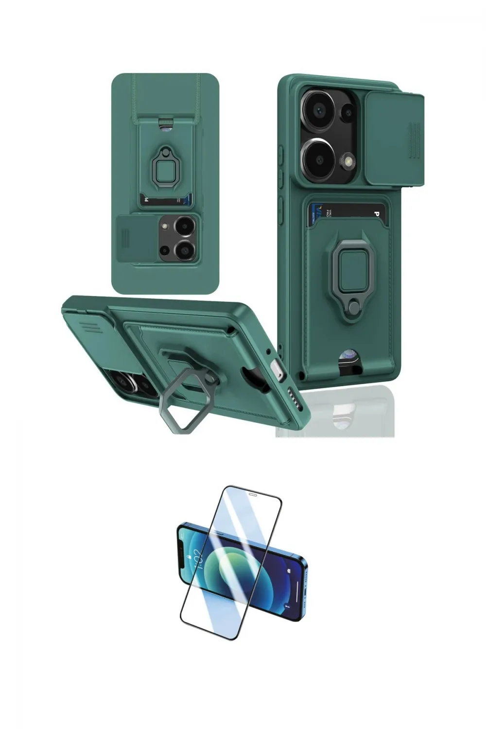 ieg™ Redmi Note 13 Pro 4G Kılıf Vadi Form Prime - Siyah 3D Antistatik Cam Ekran Koruyucu
