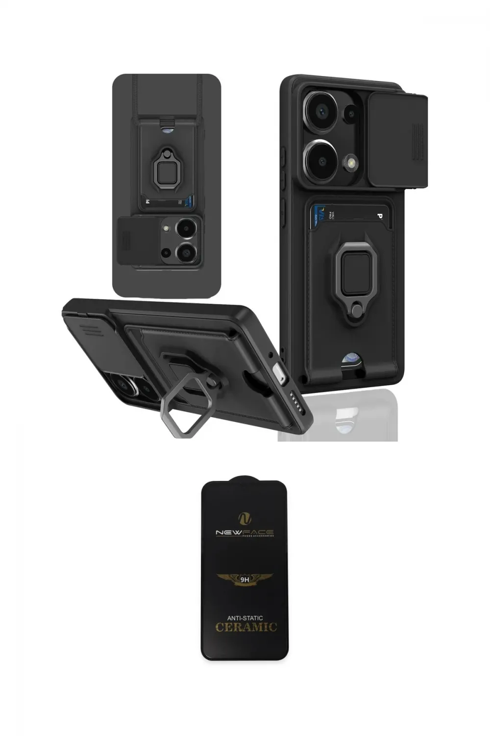 ieg™ Redmi Note 13 Pro 4G Kılıf Vadi Form Prime - Siyah 6D Antistatik Mat Seramik Hayalet Nano Ekran Koruyucu