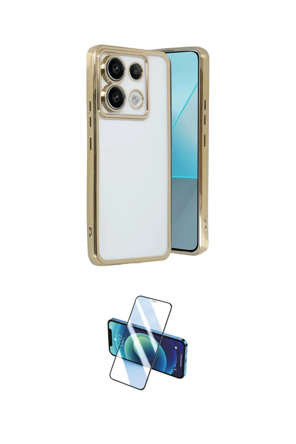 ieg™ Redmi Note 13 Pro 4G Kılıf Vadi Minimal - Siyah 3D Antistatik Cam Ekran Koruyucu