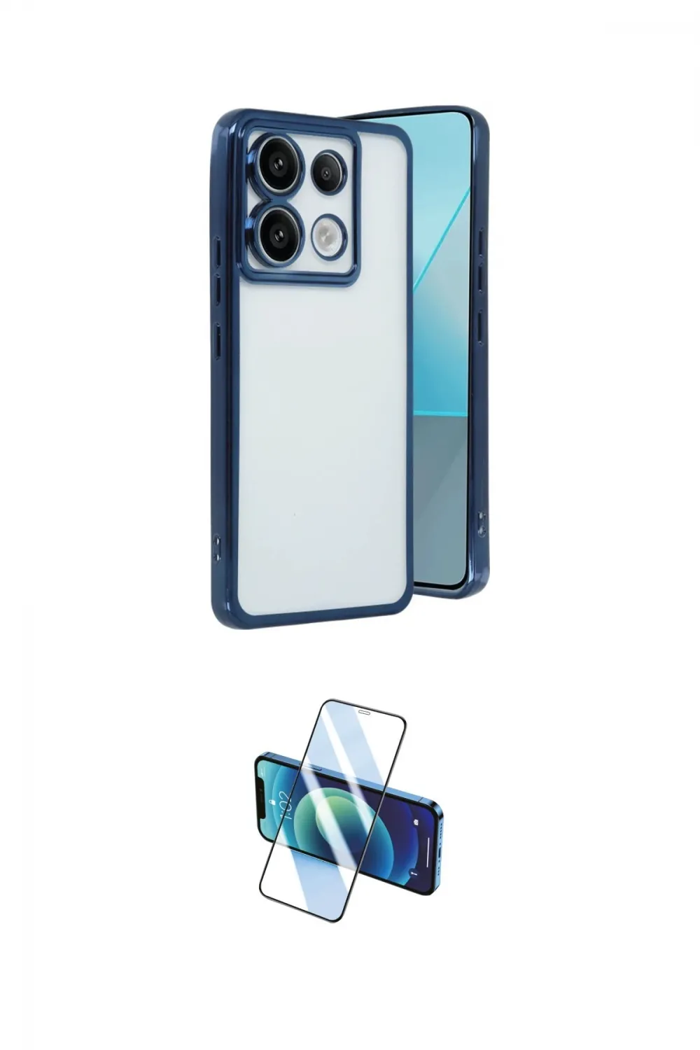 ieg™ Redmi Note 13 Pro 4G Kılıf Vadi Minimal - Siyah 3D Antistatik Cam Ekran Koruyucu