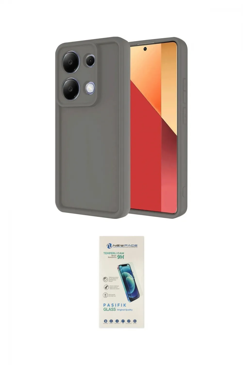 ieg™ Redmi Note 13 Pro 4G Kılıf Yankı Yansıma Özel Seri - Şeffaf Pasifik Cam Ekran Koruyucu