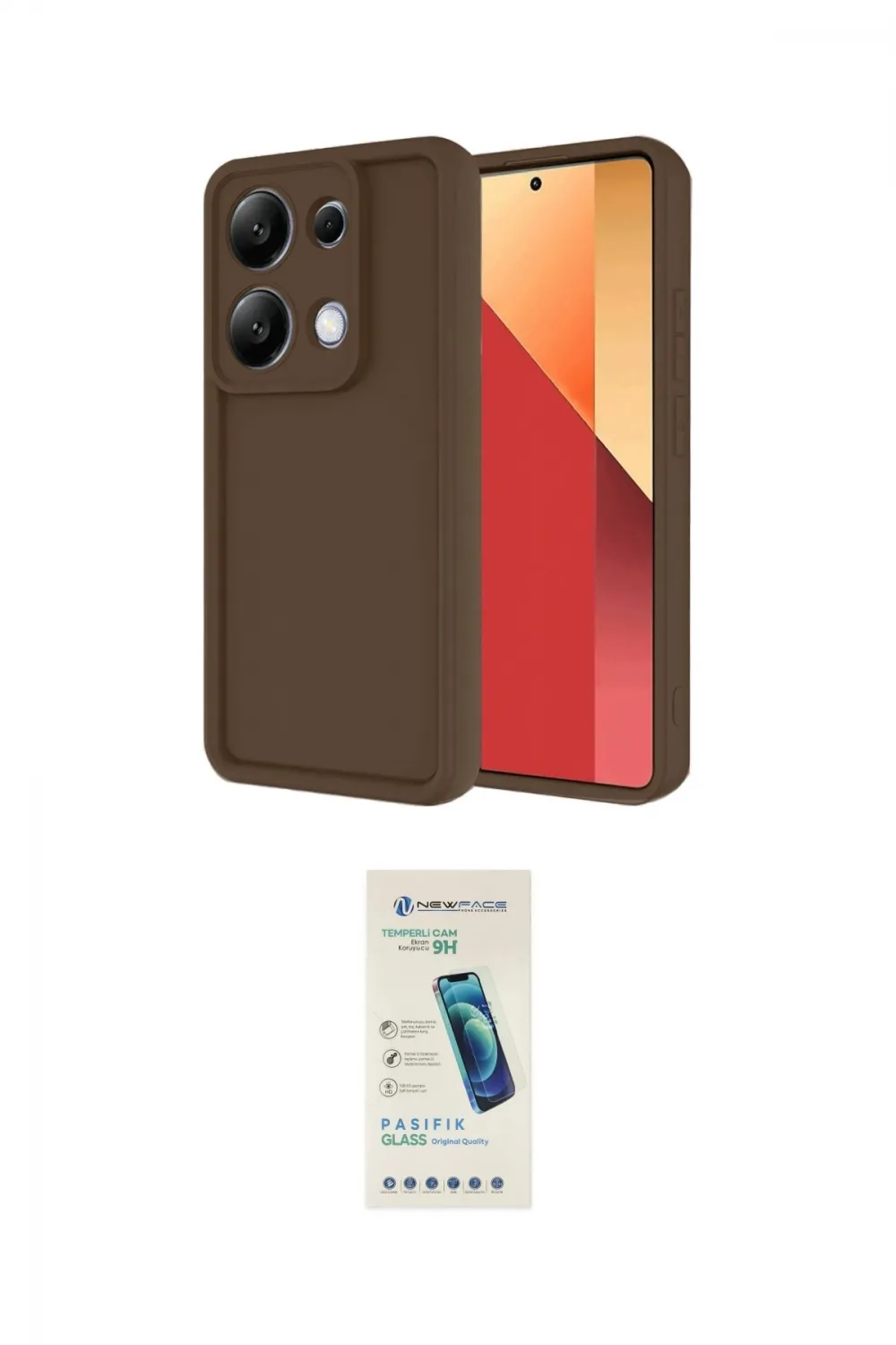 ieg™ Redmi Note 13 Pro 4G Kılıf Yankı Yansıma Özel Seri - Şeffaf Pasifik Cam Ekran Koruyucu