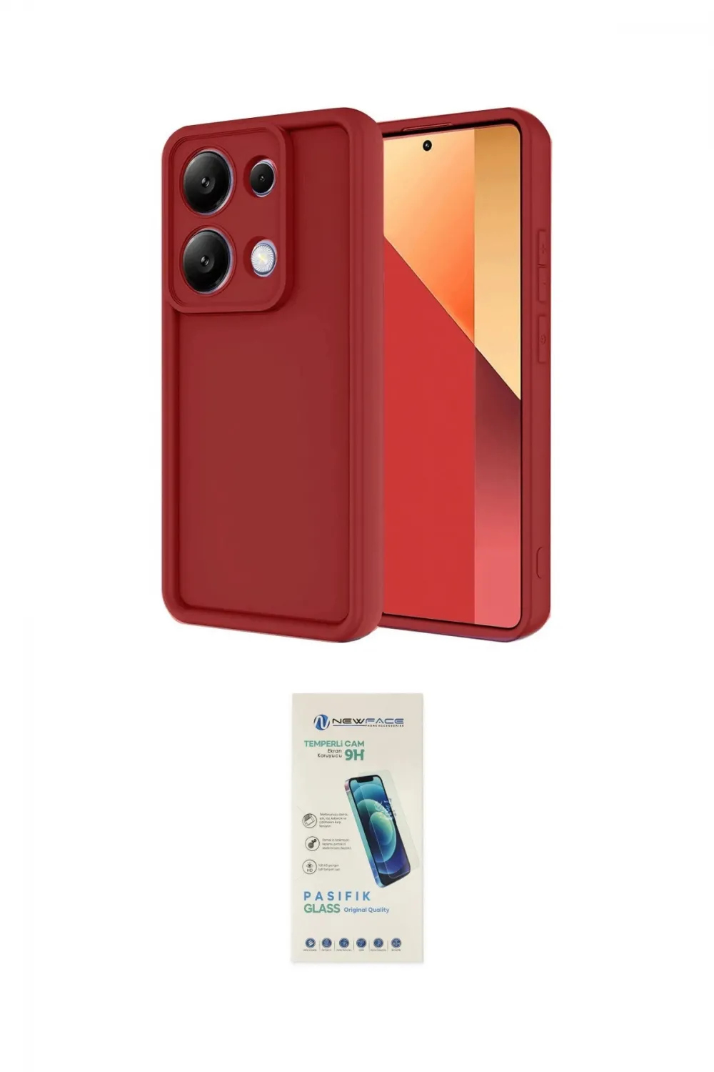 ieg™ Redmi Note 13 Pro 4G Kılıf Yankı Yansıma Özel Seri - Şeffaf Pasifik Cam Ekran Koruyucu