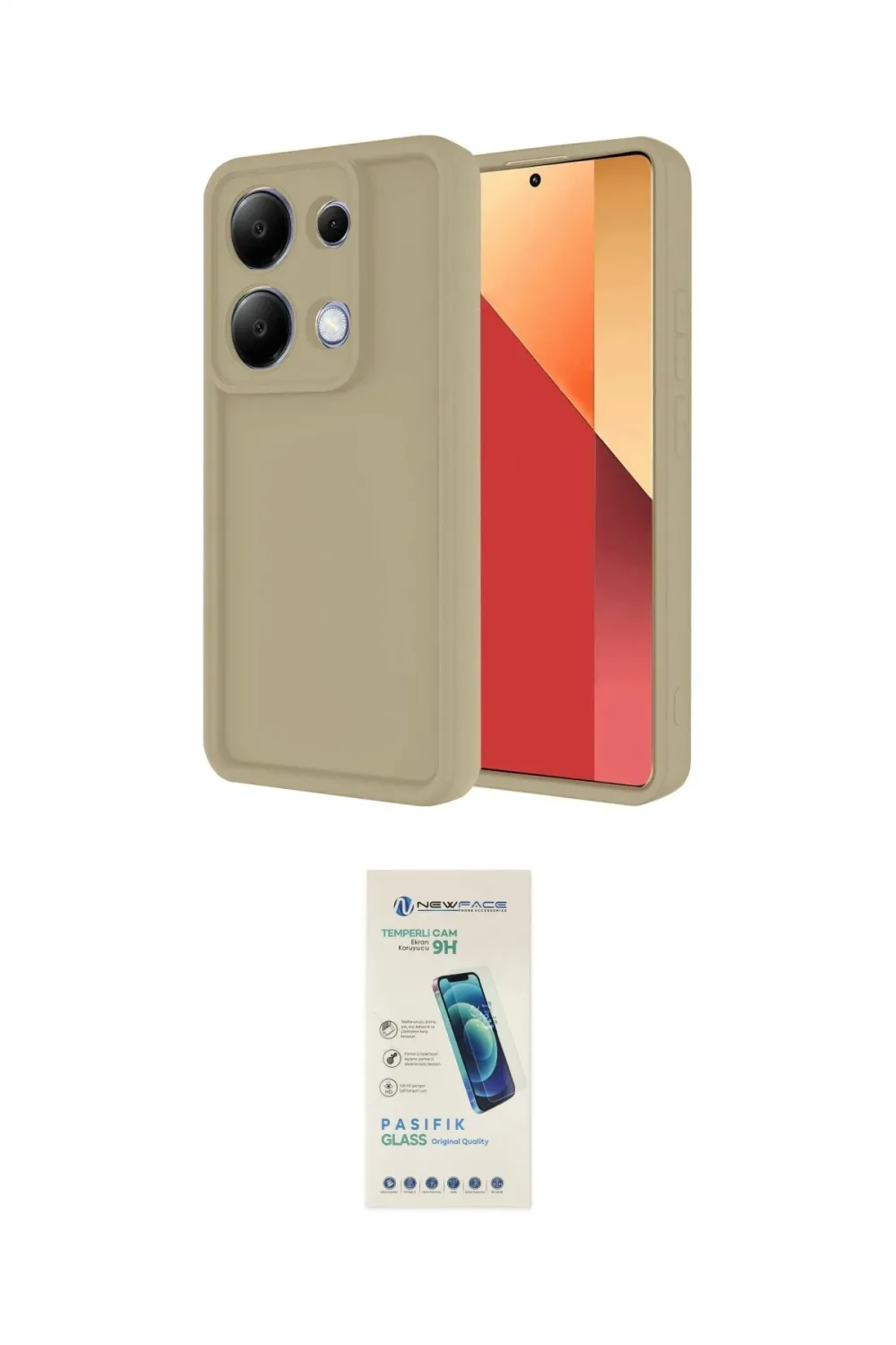 ieg™ Redmi Note 13 Pro 4G Kılıf Yankı Yansıma Özel Seri - Şeffaf Pasifik Cam Ekran Koruyucu