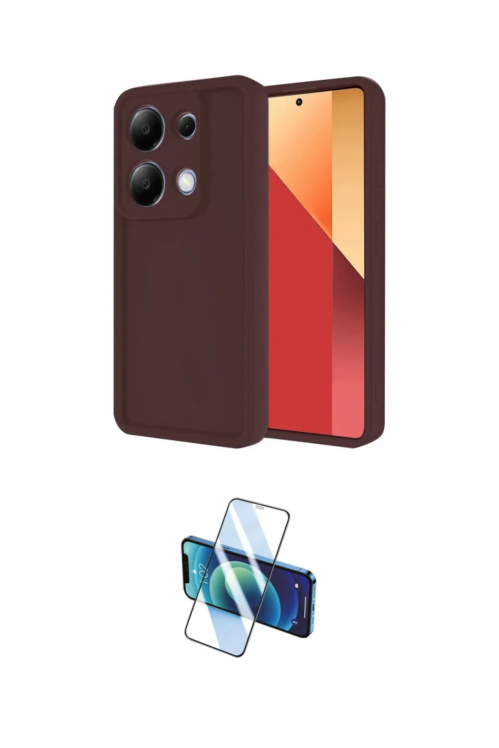 ieg™ Redmi Note 13 Pro 4G Kılıf Yankı Yansıma Özel Seri - Siyah 3D Antistatik Cam Ekran Koruyucu