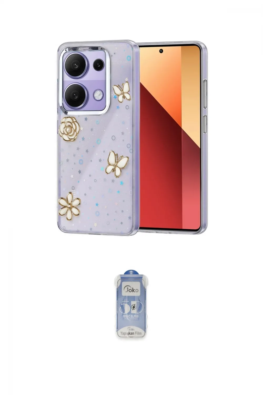 ieg™ Redmi Note 13 Pro 4G Kılıf Yörünge Form - Siyah Joko Magic 5D Cam