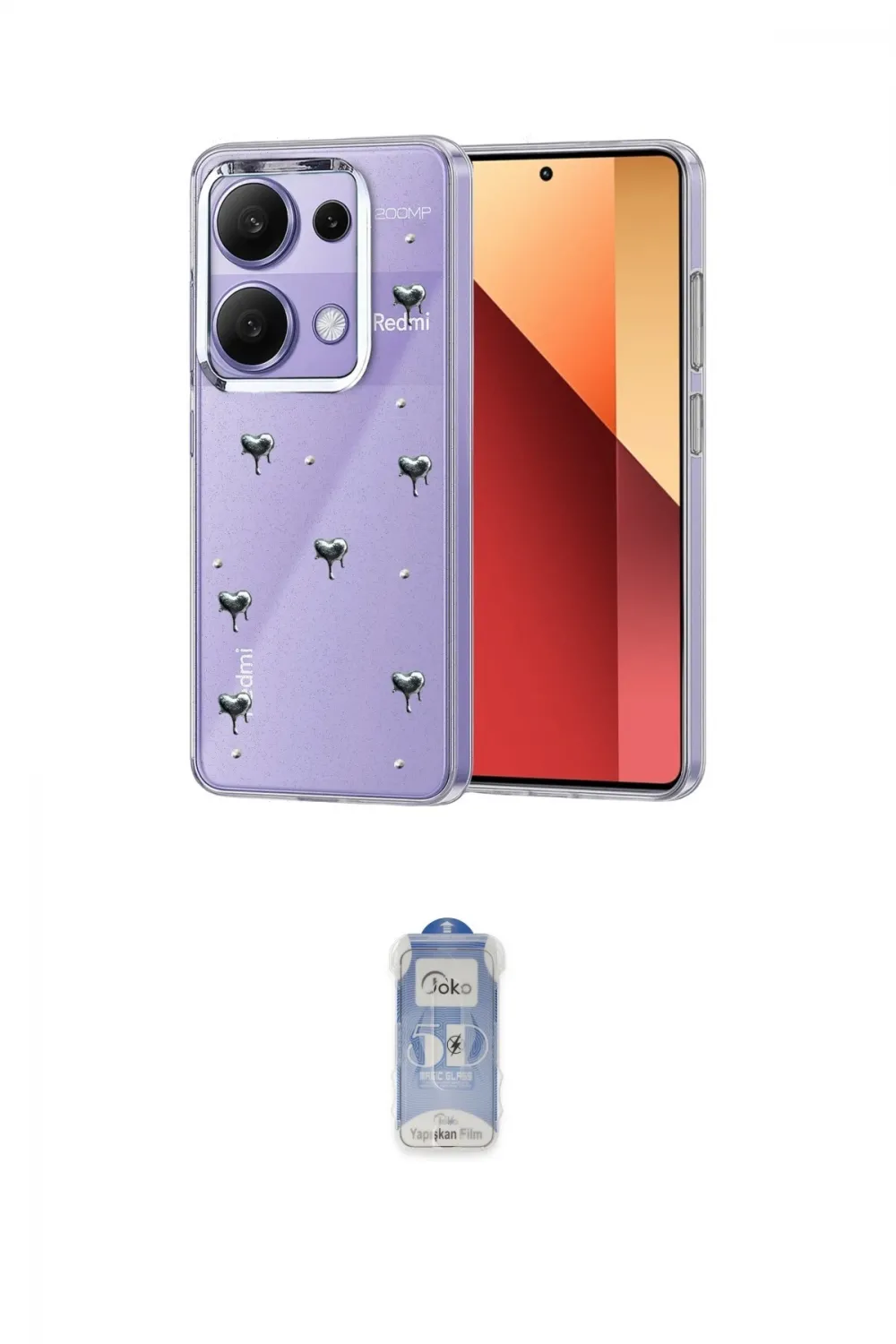 ieg™ Redmi Note 13 Pro 4G Kılıf Yörünge Form - Siyah Joko Magic 5D Cam