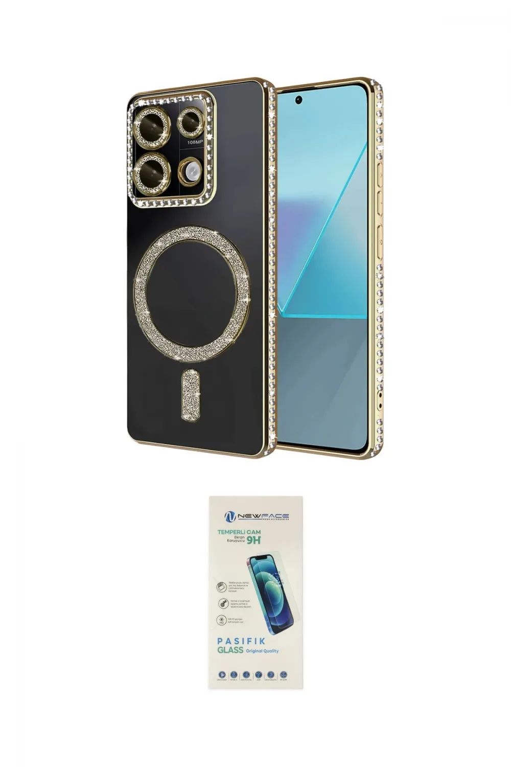 ieg™ Redmi Note 13 Pro 4G Kılıf Zirve Doku Prime - Şeffaf Pasifik Cam Ekran Koruyucu
