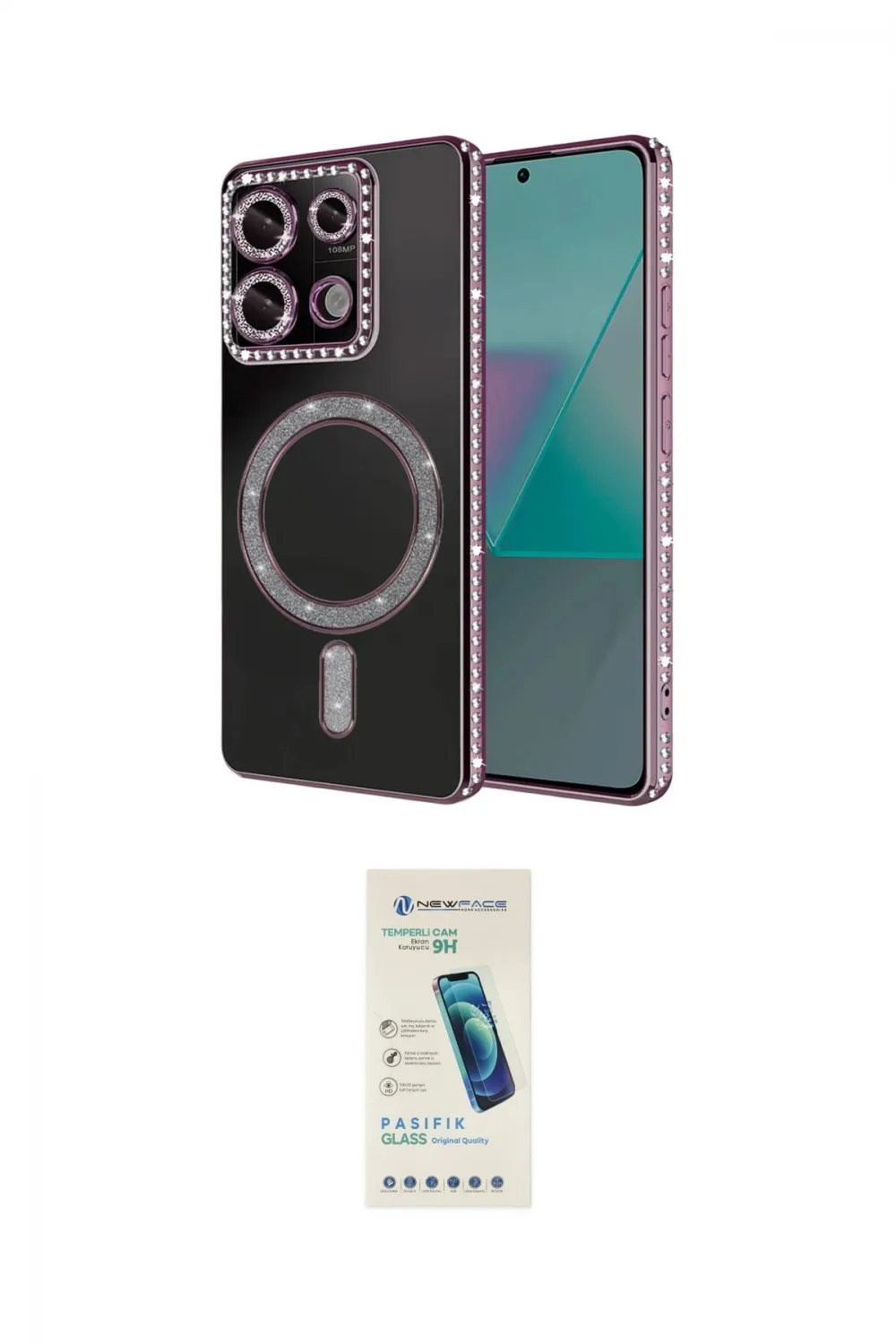 ieg™ Redmi Note 13 Pro 4G Kılıf Zirve Doku Prime - Şeffaf Pasifik Cam Ekran Koruyucu