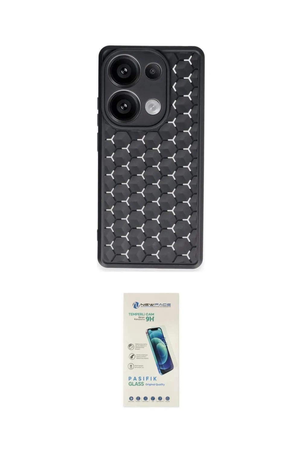 ieg™ Redmi Note 13 Pro 4G Kılıf Zirve Form - Şeffaf Pasifik Cam Ekran Koruyucu