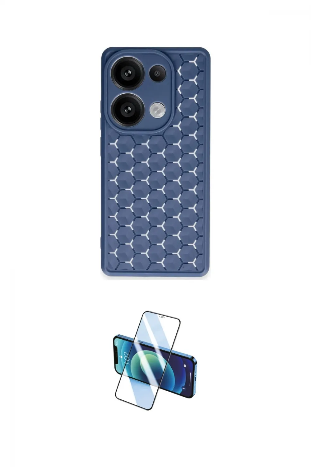 ieg™ Redmi Note 13 Pro 4G Kılıf Zirve Form - Siyah 3D Antistatik Cam Ekran Koruyucu
