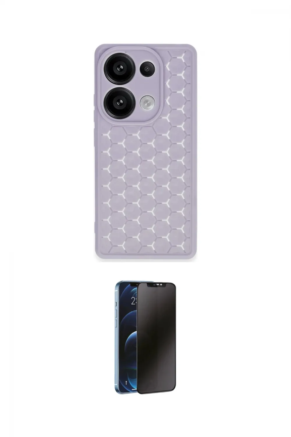 ieg™ Redmi Note 13 Pro 4G Kılıf Zirve Form - Siyah 3D Antistatik Hayalet Cam Ekran Koruyucu