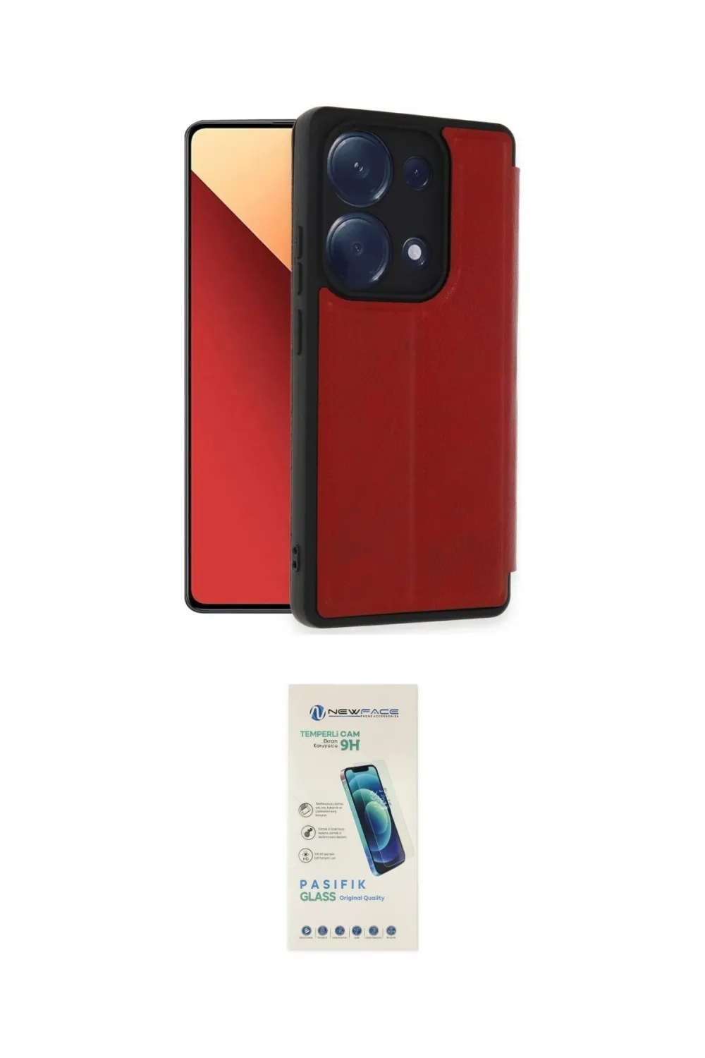ieg™ Redmi Note 13 Pro 4G Kılıf Zirve Yansıma Serisi - Şeffaf Pasifik Cam Ekran Koruyucu