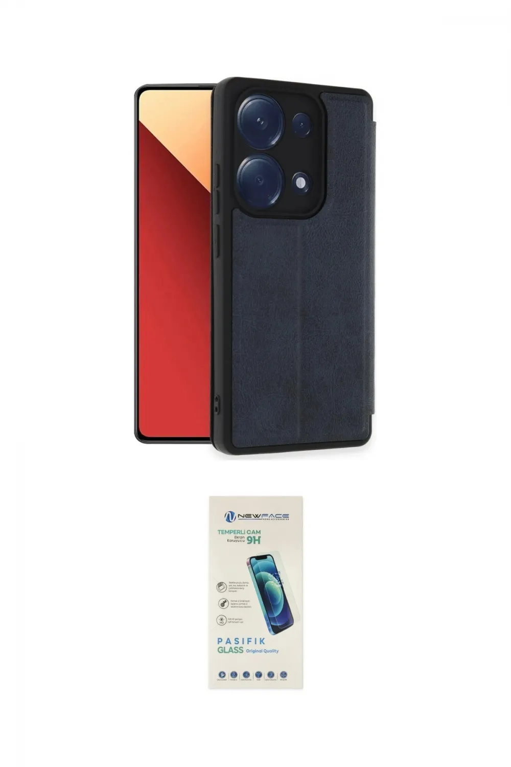 ieg™ Redmi Note 13 Pro 4G Kılıf Zirve Yansıma Serisi - Şeffaf Pasifik Cam Ekran Koruyucu