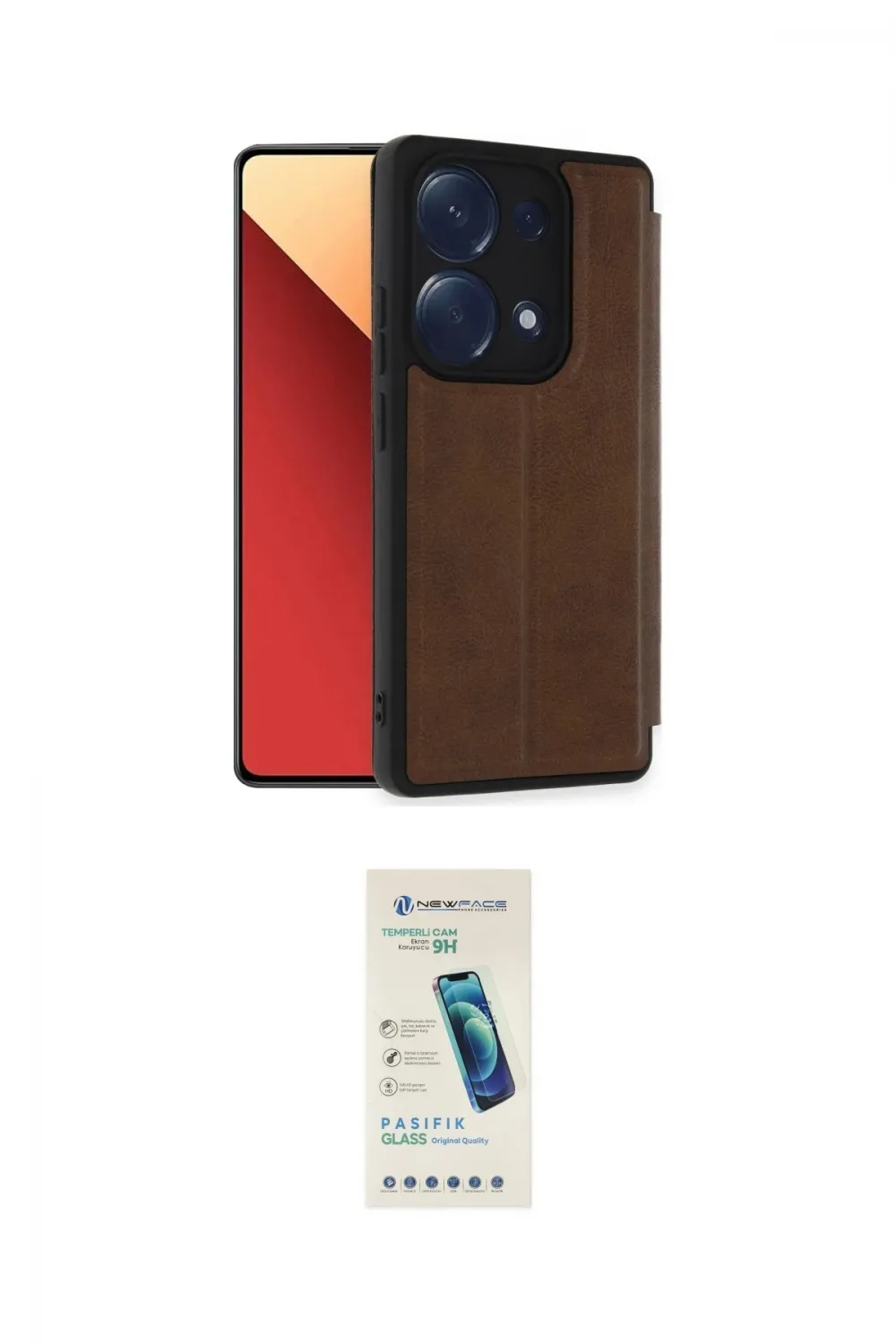 ieg™ Redmi Note 13 Pro 4G Kılıf Zirve Yansıma Serisi - Şeffaf Pasifik Cam Ekran Koruyucu