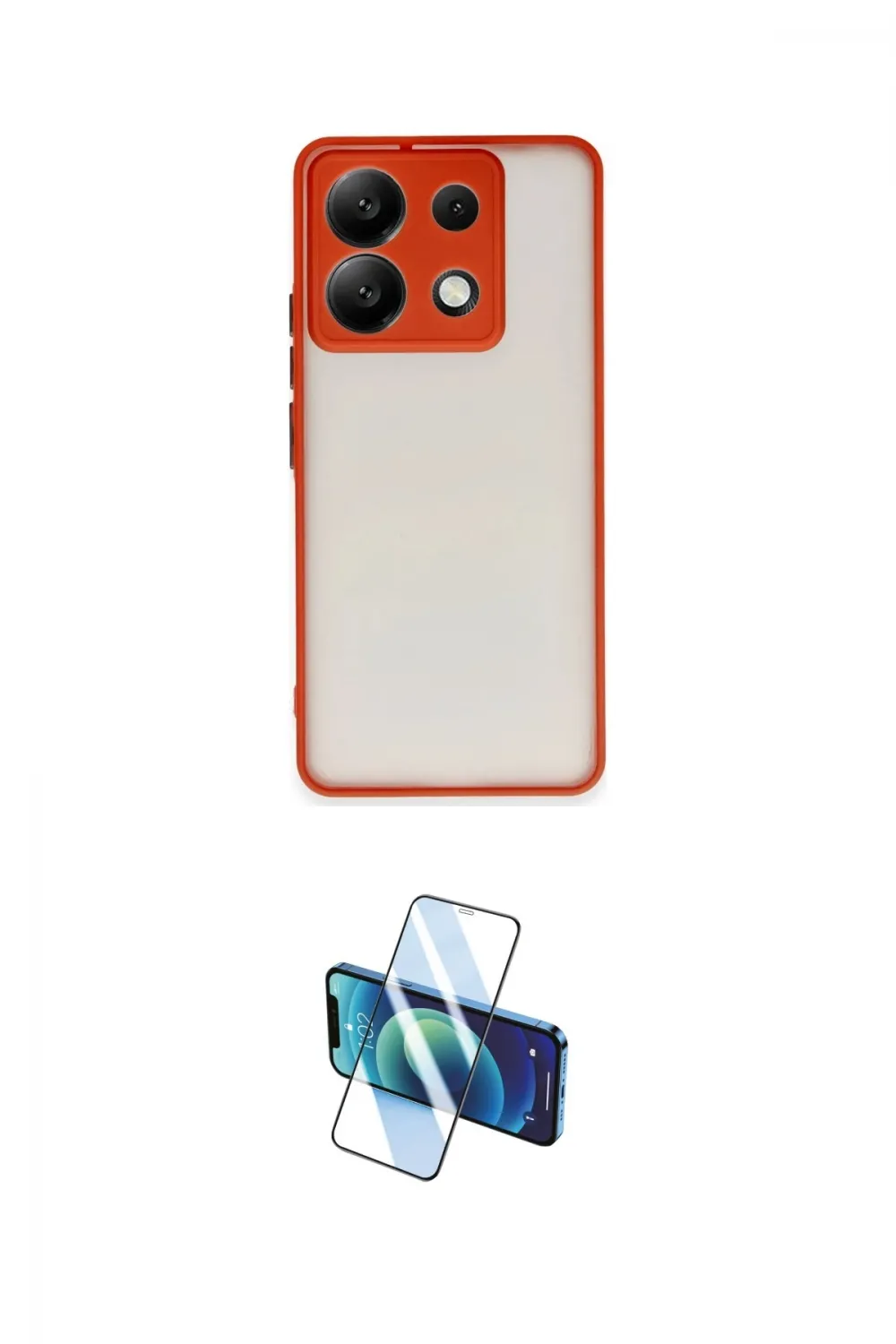 ieg™ Redmi Note 13 Pro 5G Kılıf Ahenk Çizgi Serisi - Siyah 3D Antistatik Cam Ekran Koruyucu