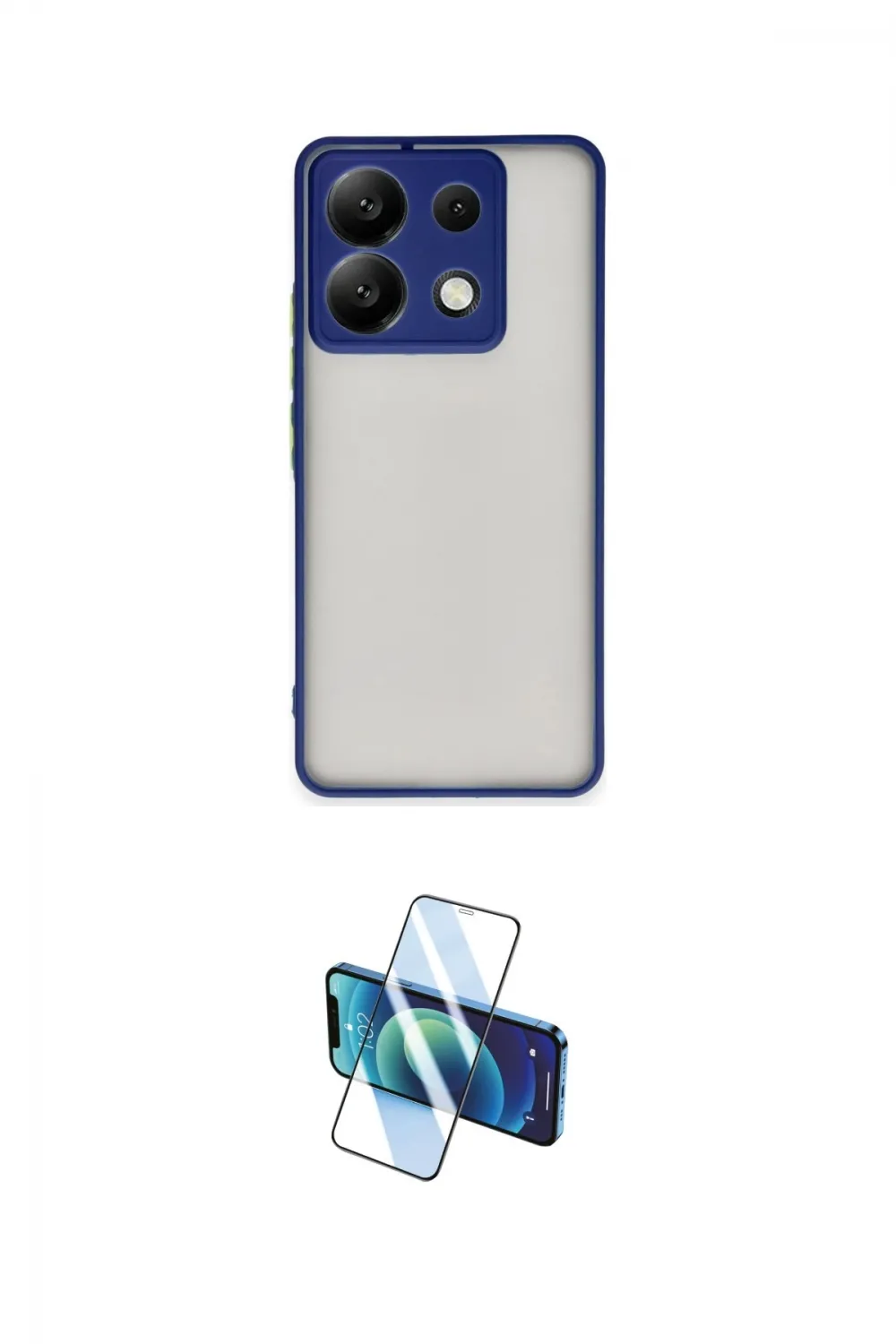 ieg™ Redmi Note 13 Pro 5G Kılıf Ahenk Çizgi Serisi - Siyah 3D Antistatik Cam Ekran Koruyucu