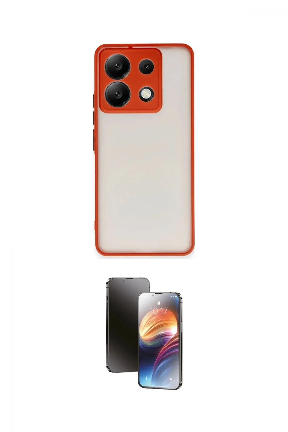 ieg™ Redmi Note 13 Pro 5G Kılıf Ahenk Çizgi Serisi - Siyah 3D Antistatik Mat Seramik Nano Ekran Koruyucu