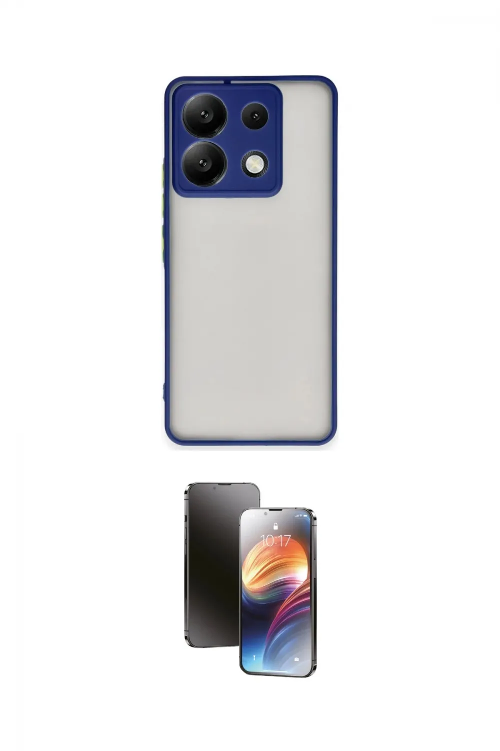 ieg™ Redmi Note 13 Pro 5G Kılıf Ahenk Çizgi Serisi - Siyah 3D Antistatik Mat Seramik Nano Ekran Koruyucu