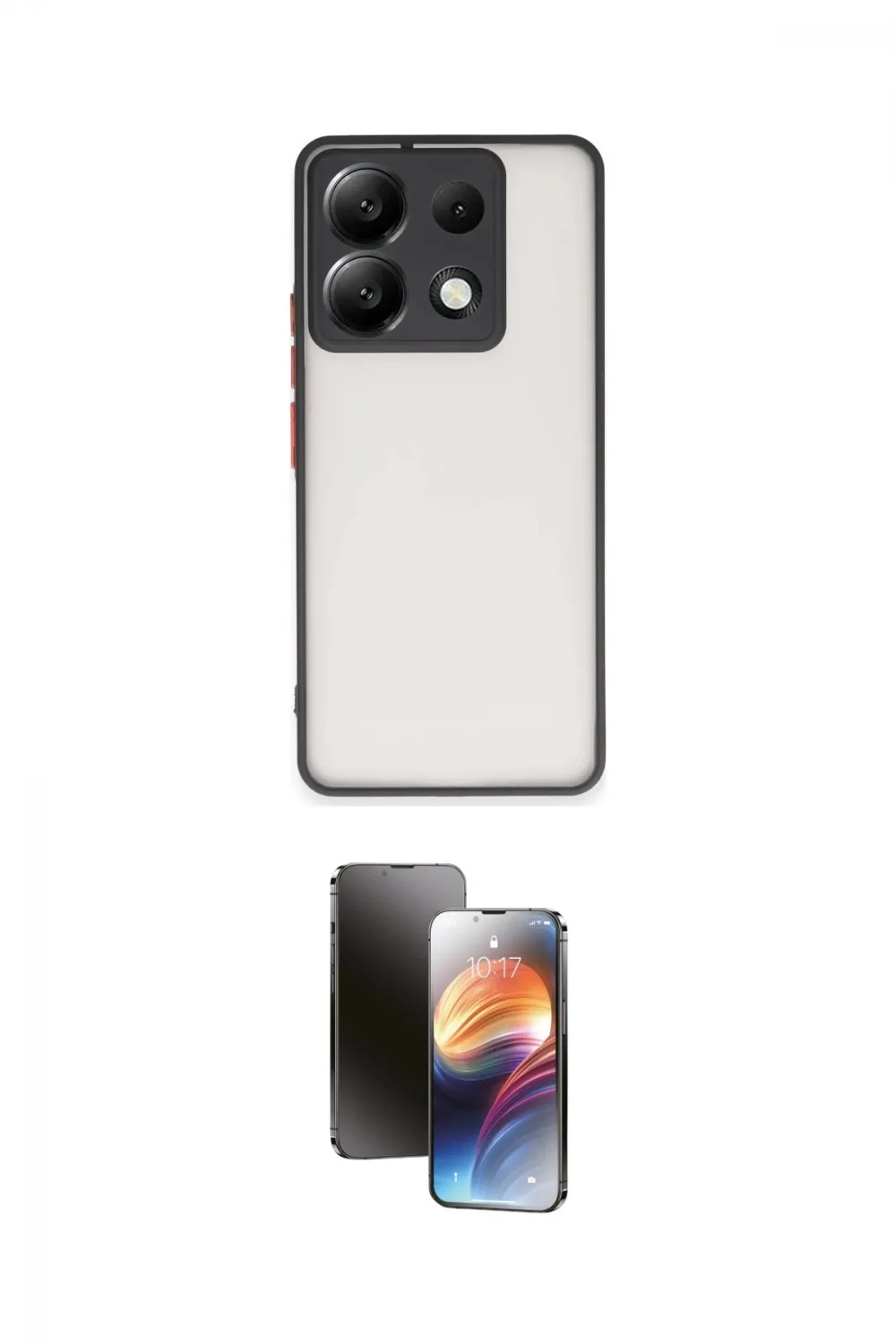 ieg™ Redmi Note 13 Pro 5G Kılıf Ahenk Çizgi Serisi - Siyah 3D Antistatik Mat Seramik Nano Ekran Koruyucu