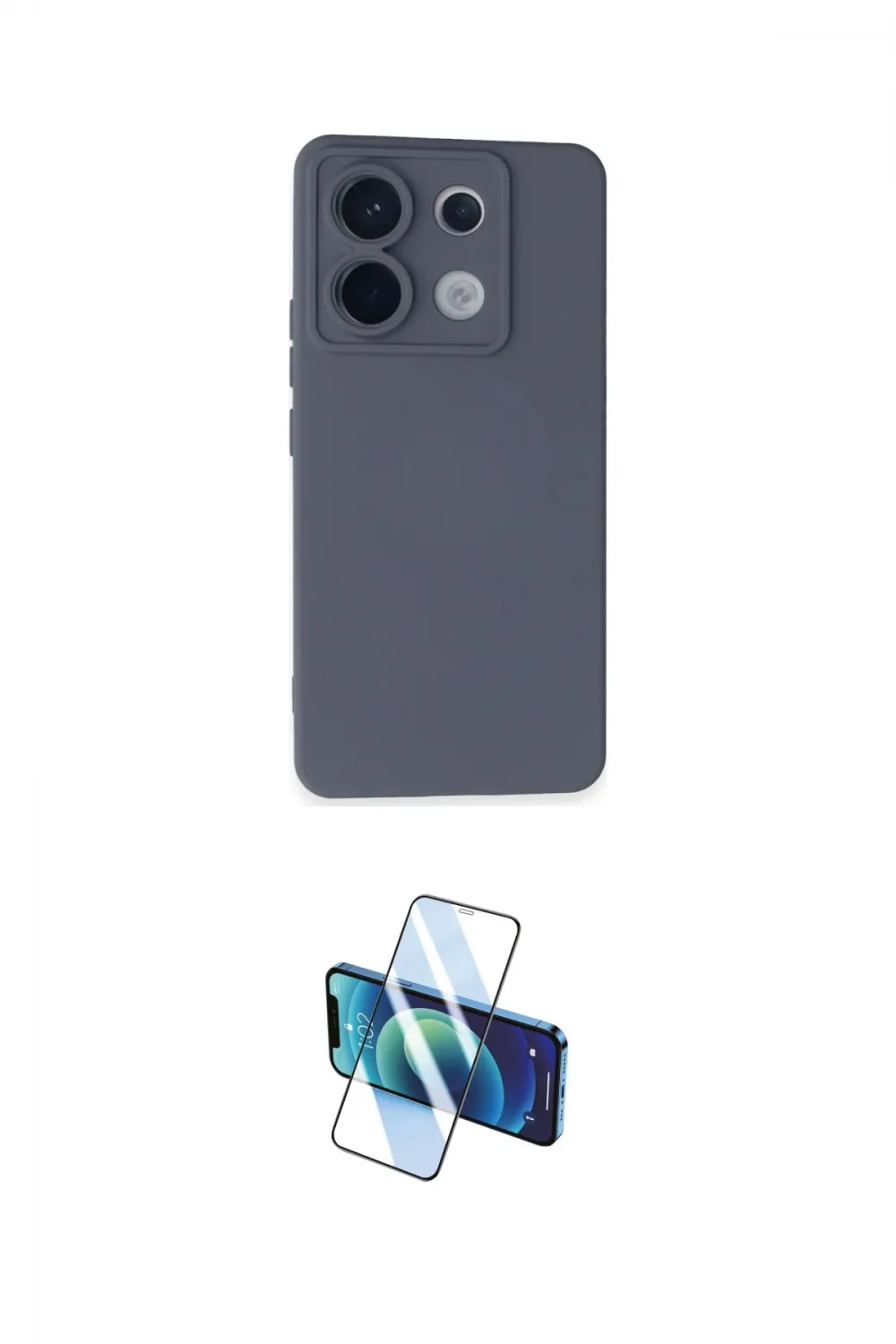 ieg™ Redmi Note 13 Pro 5G Kılıf Ahenk Serisi - Siyah 3D Antistatik Cam Ekran Koruyucu