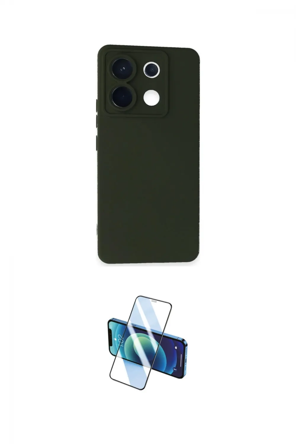 ieg™ Redmi Note 13 Pro 5G Kılıf Ahenk Serisi - Siyah 3D Antistatik Cam Ekran Koruyucu