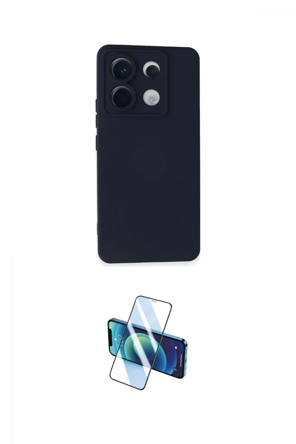 ieg™ Redmi Note 13 Pro 5G Kılıf Ahenk Serisi - Siyah 3D Antistatik Cam Ekran Koruyucu