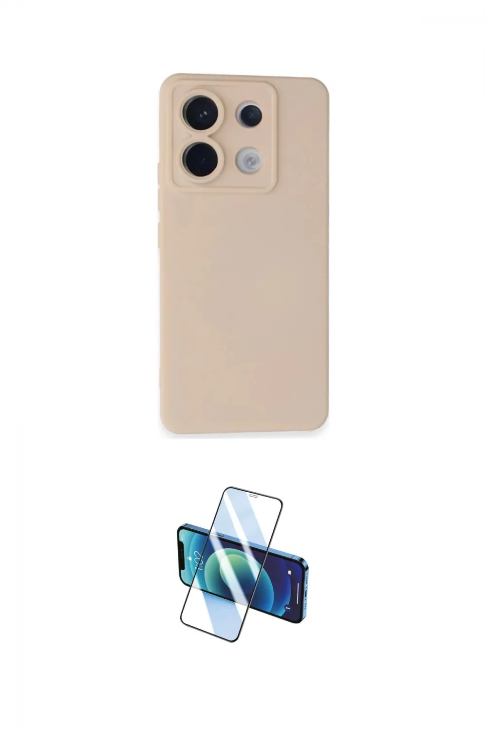 ieg™ Redmi Note 13 Pro 5G Kılıf Ahenk Serisi - Siyah 3D Antistatik Cam Ekran Koruyucu