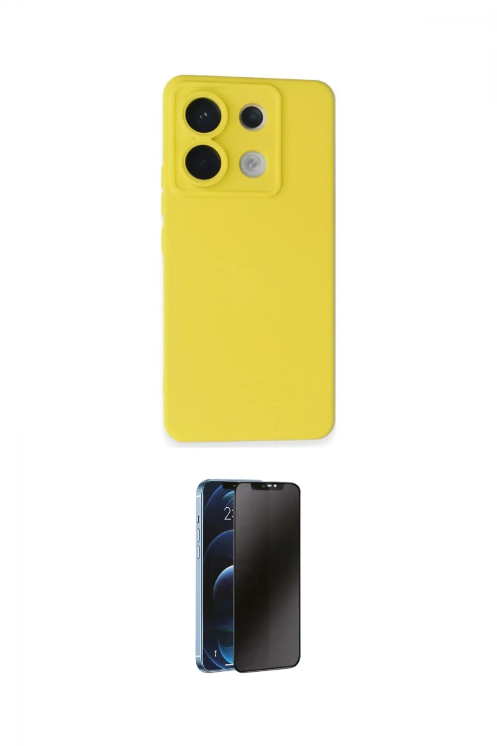 ieg™ Redmi Note 13 Pro 5G Kılıf Ahenk Serisi - Siyah 3D Antistatik Hayalet Cam Ekran Koruyucu