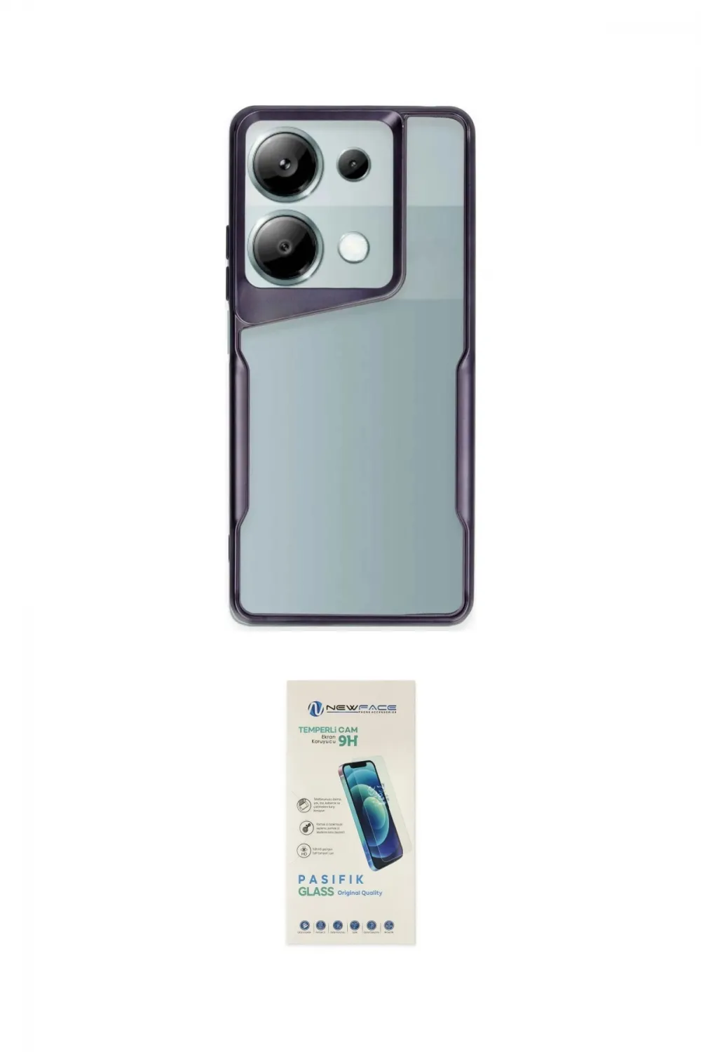 ieg™ Redmi Note 13 Pro 5G Kılıf Akış Çizgi Koleksiyonu - Şeffaf Pasifik Cam Ekran Koruyucu