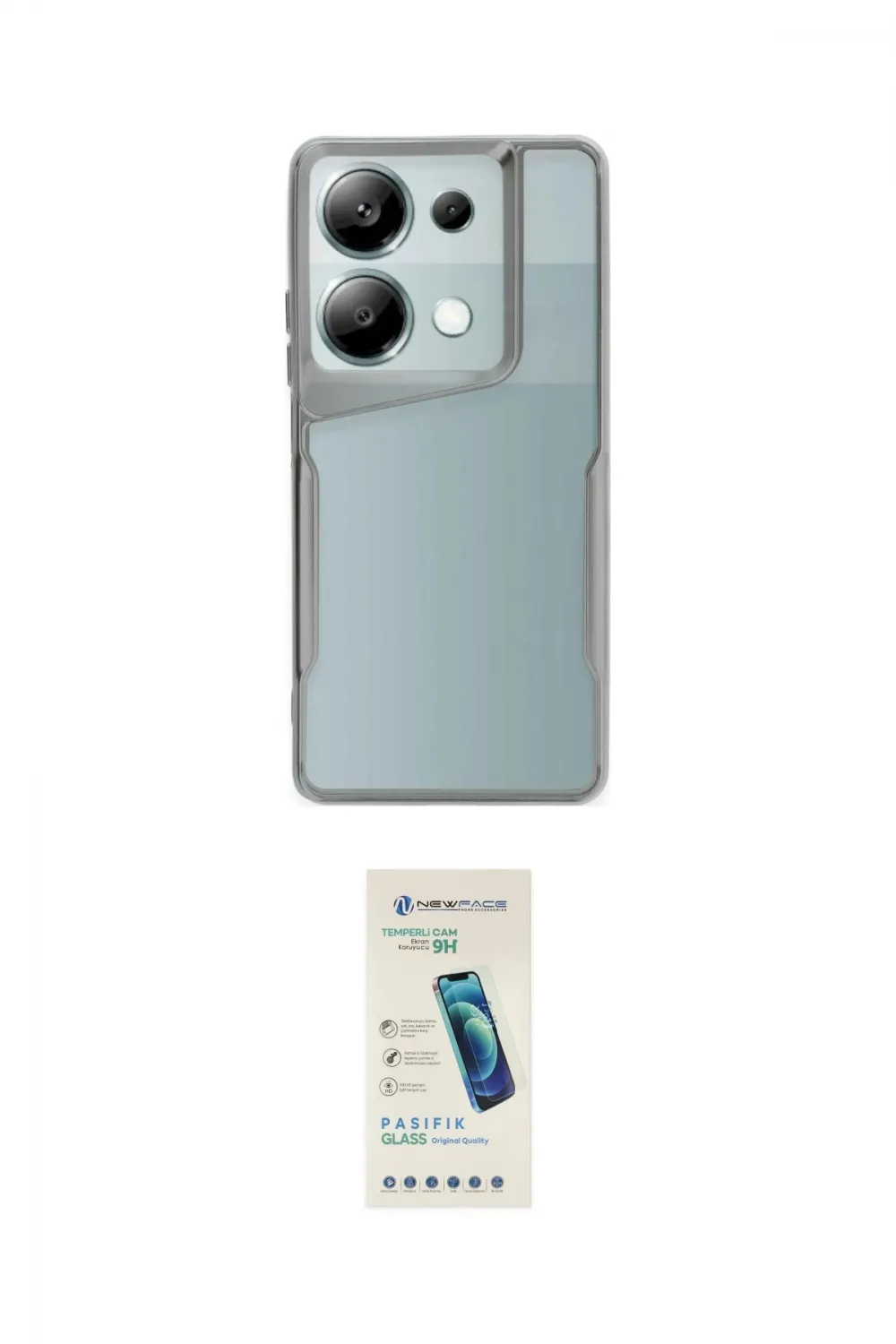 ieg™ Redmi Note 13 Pro 5G Kılıf Akış Çizgi Koleksiyonu - Şeffaf Pasifik Cam Ekran Koruyucu