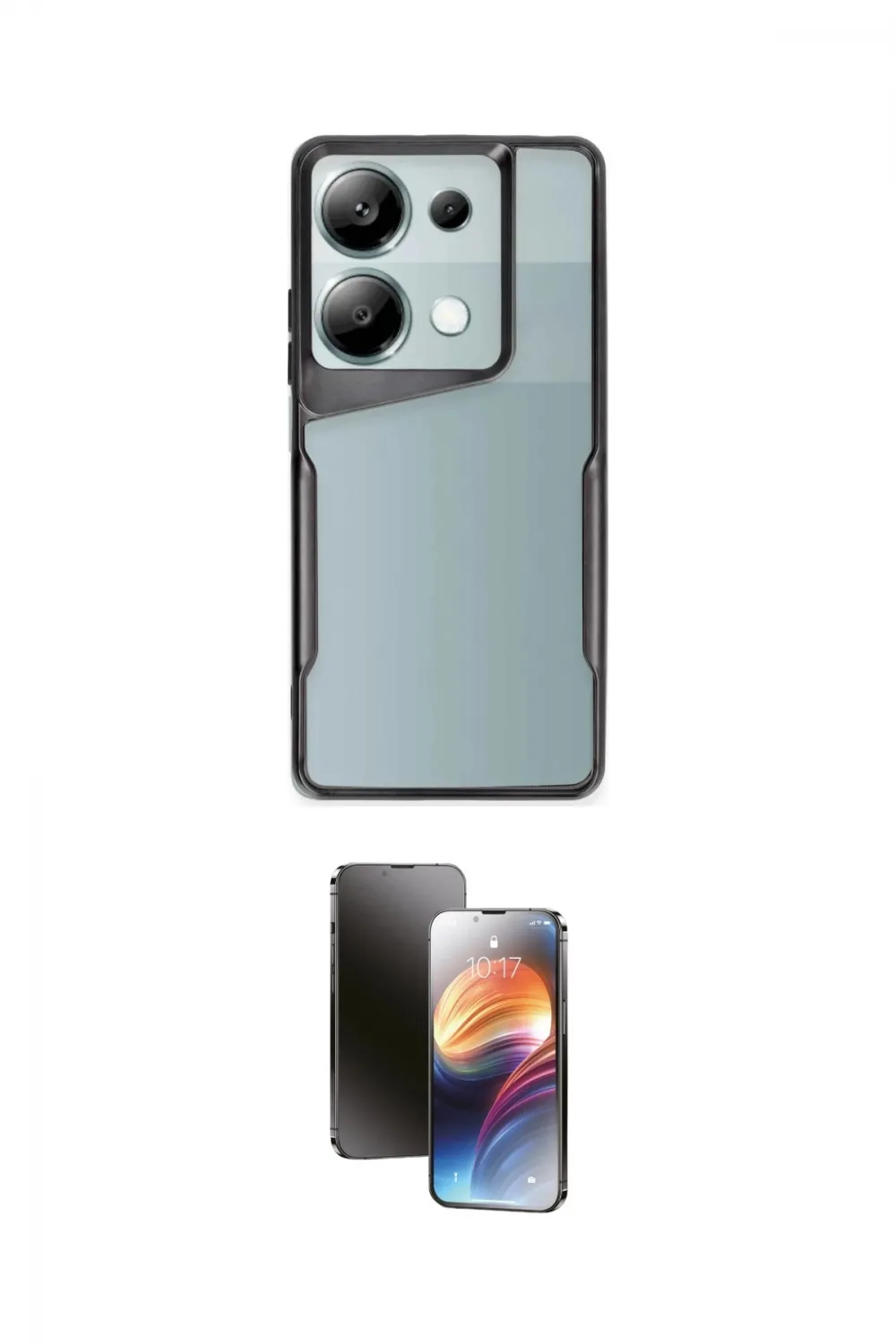 ieg™ Redmi Note 13 Pro 5G Kılıf Akış Çizgi Koleksiyonu - Siyah 3D Antistatik Mat Seramik Nano Ekran Koruyucu