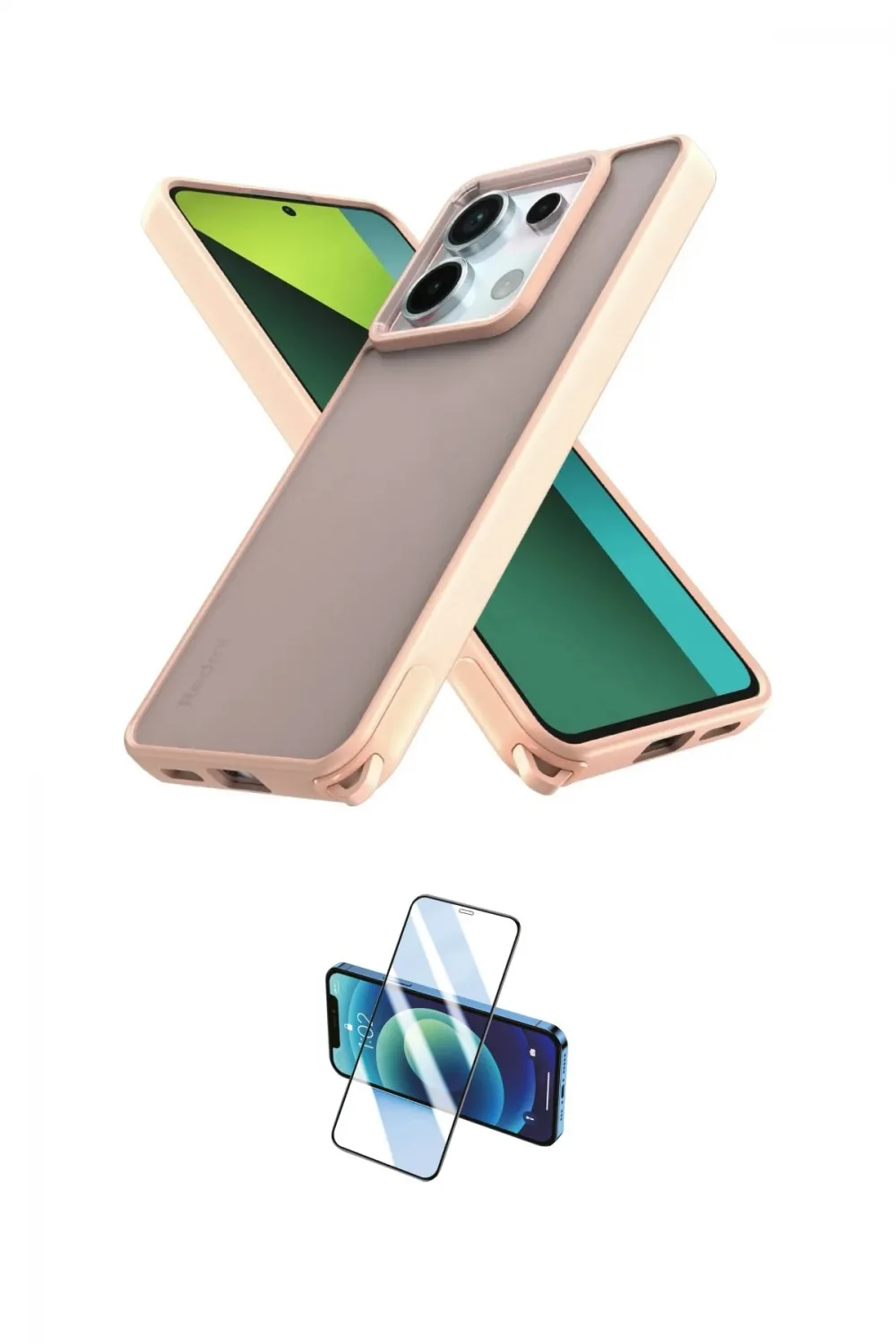 ieg™ Redmi Note 13 Pro 5G Kılıf Atlas Form - Siyah 3D Antistatik Cam Ekran Koruyucu