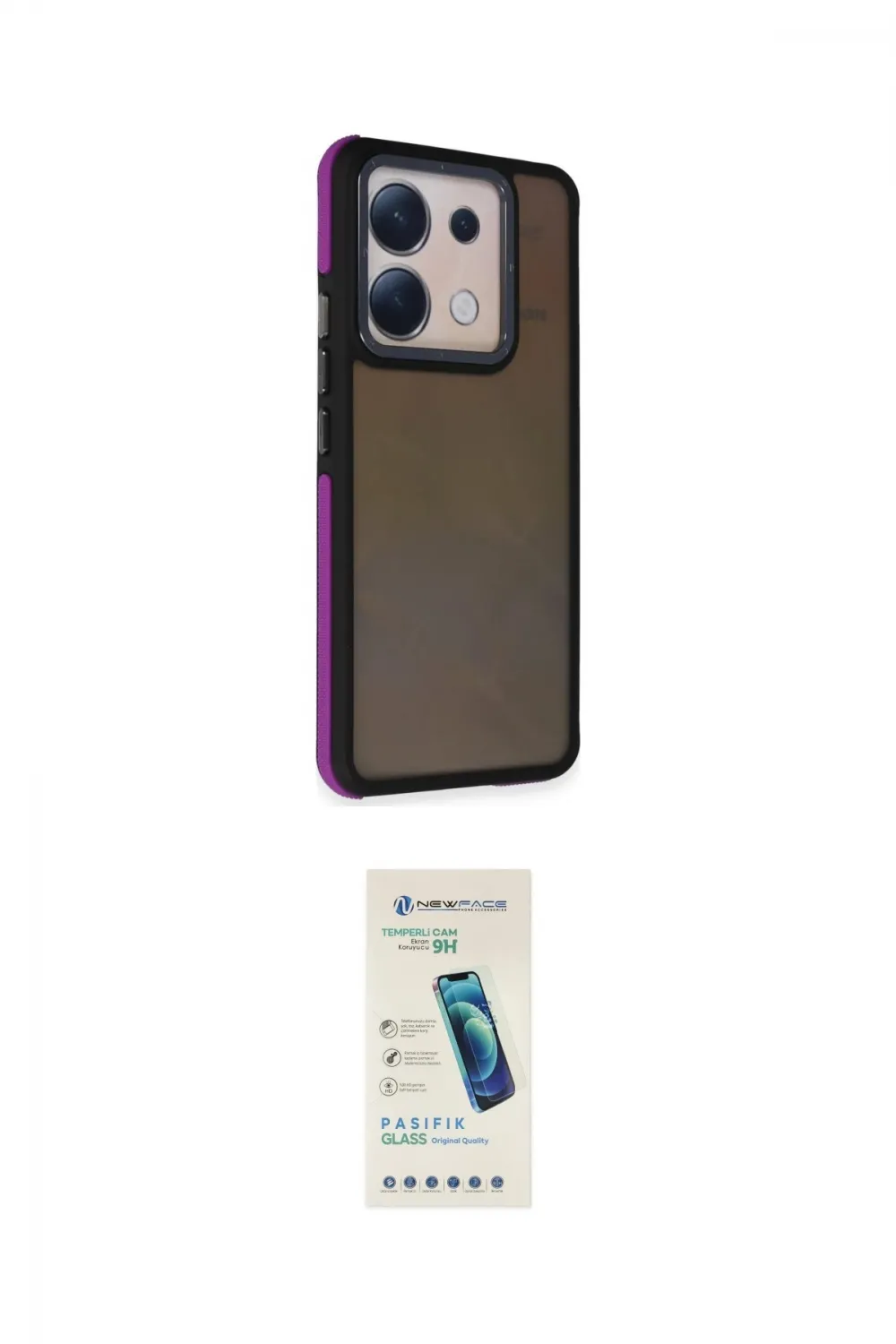 ieg™ Redmi Note 13 Pro 5G Kılıf Eksen Işık - Şeffaf Pasifik Cam Ekran Koruyucu