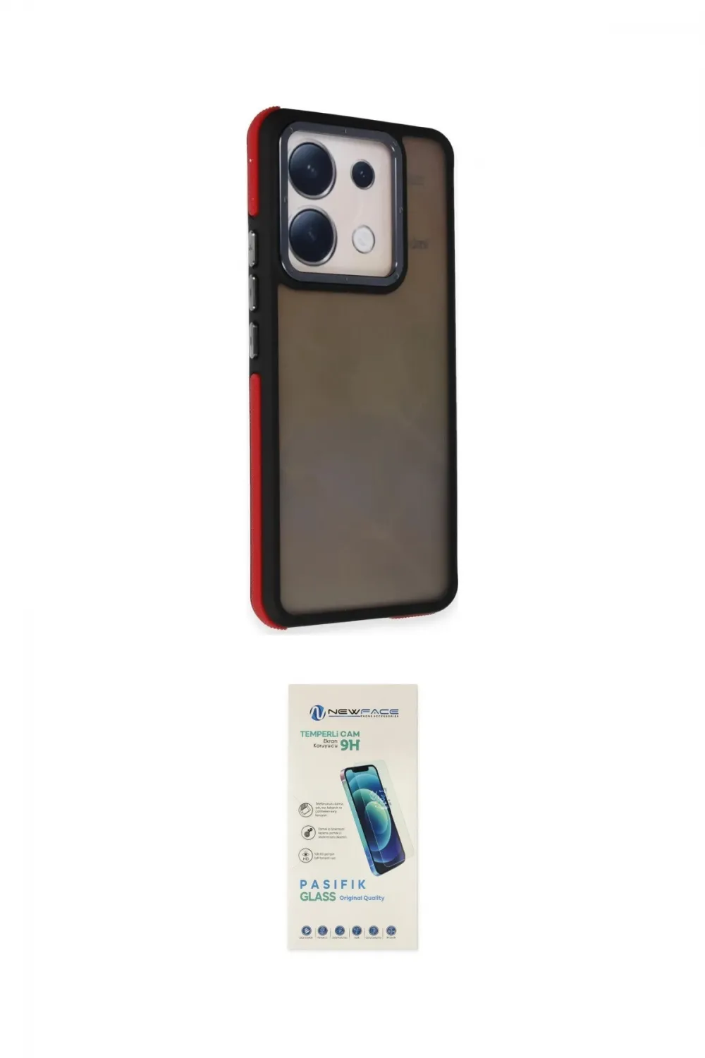 ieg™ Redmi Note 13 Pro 5G Kılıf Eksen Işık - Şeffaf Pasifik Cam Ekran Koruyucu