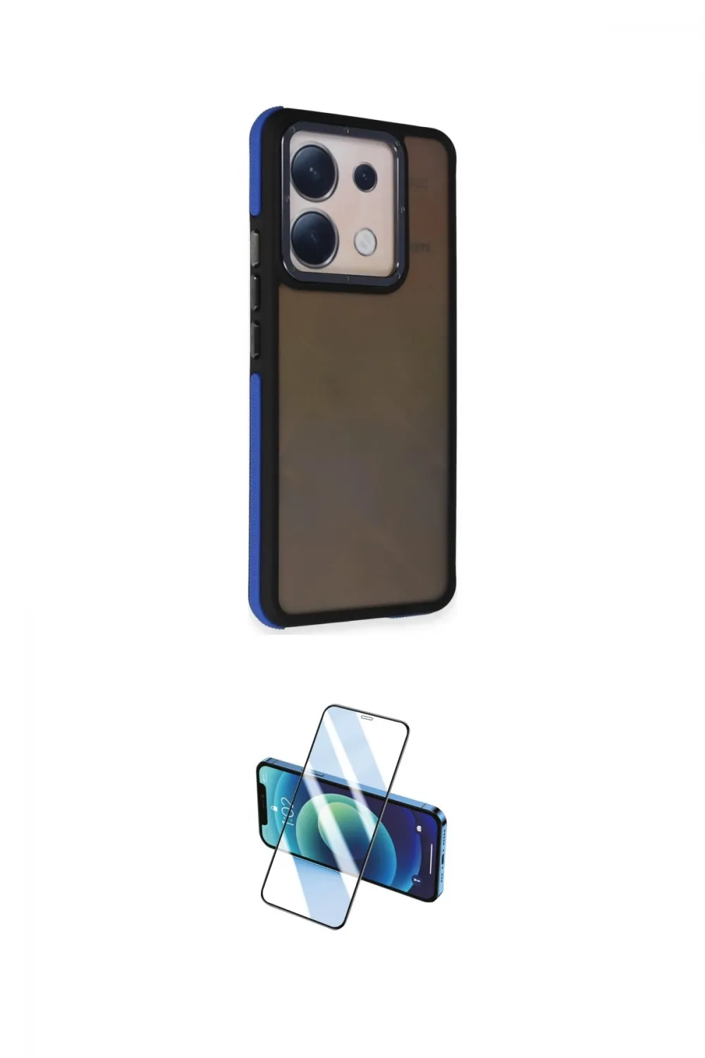 ieg™ Redmi Note 13 Pro 5G Kılıf Eksen Işık - Siyah 3D Antistatik Cam Ekran Koruyucu