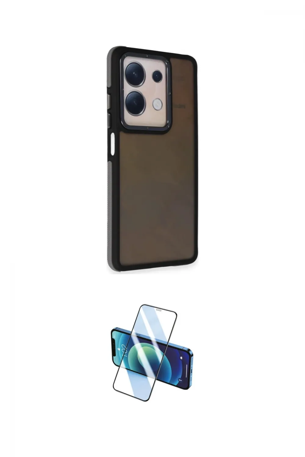 ieg™ Redmi Note 13 Pro 5G Kılıf Eksen Işık - Siyah 3D Antistatik Cam Ekran Koruyucu