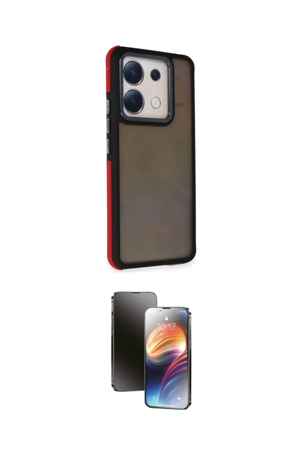 ieg™ Redmi Note 13 Pro 5G Kılıf Eksen Işık - Siyah 3D Antistatik Mat Seramik Nano Ekran Koruyucu