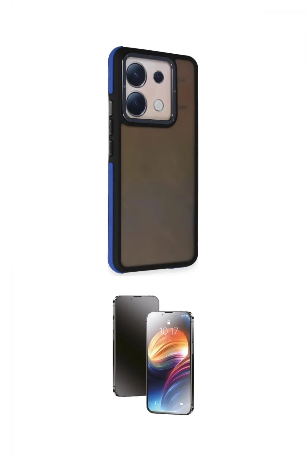 ieg™ Redmi Note 13 Pro 5G Kılıf Eksen Işık - Siyah 3D Antistatik Mat Seramik Nano Ekran Koruyucu