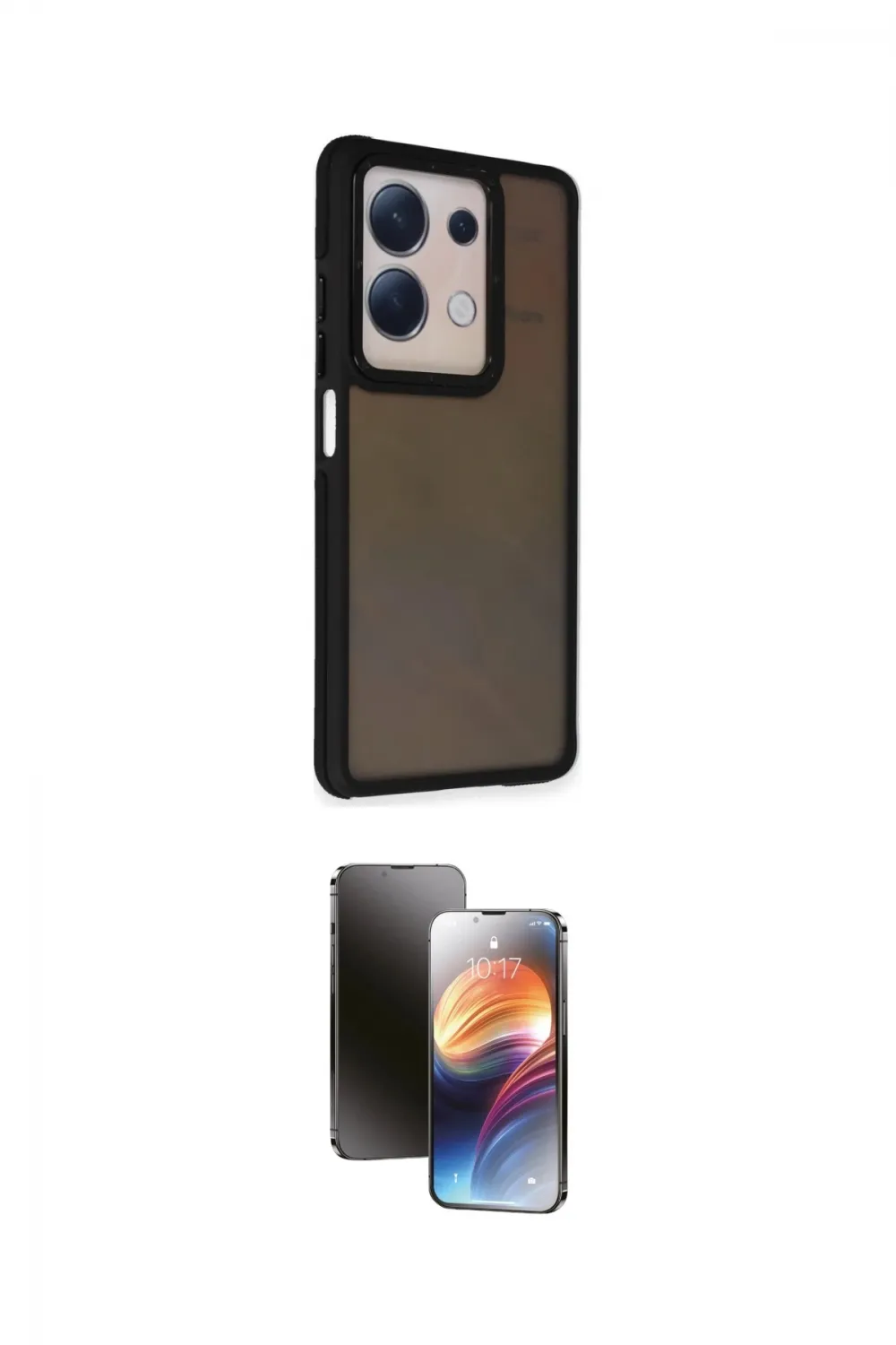 ieg™ Redmi Note 13 Pro 5G Kılıf Eksen Işık - Siyah 3D Antistatik Mat Seramik Nano Ekran Koruyucu