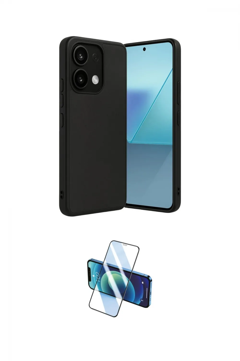 ieg™ Redmi Note 13 Pro 5G Kılıf Kıvılcım Işık Serisi - Siyah 3D Antistatik Cam Ekran Koruyucu