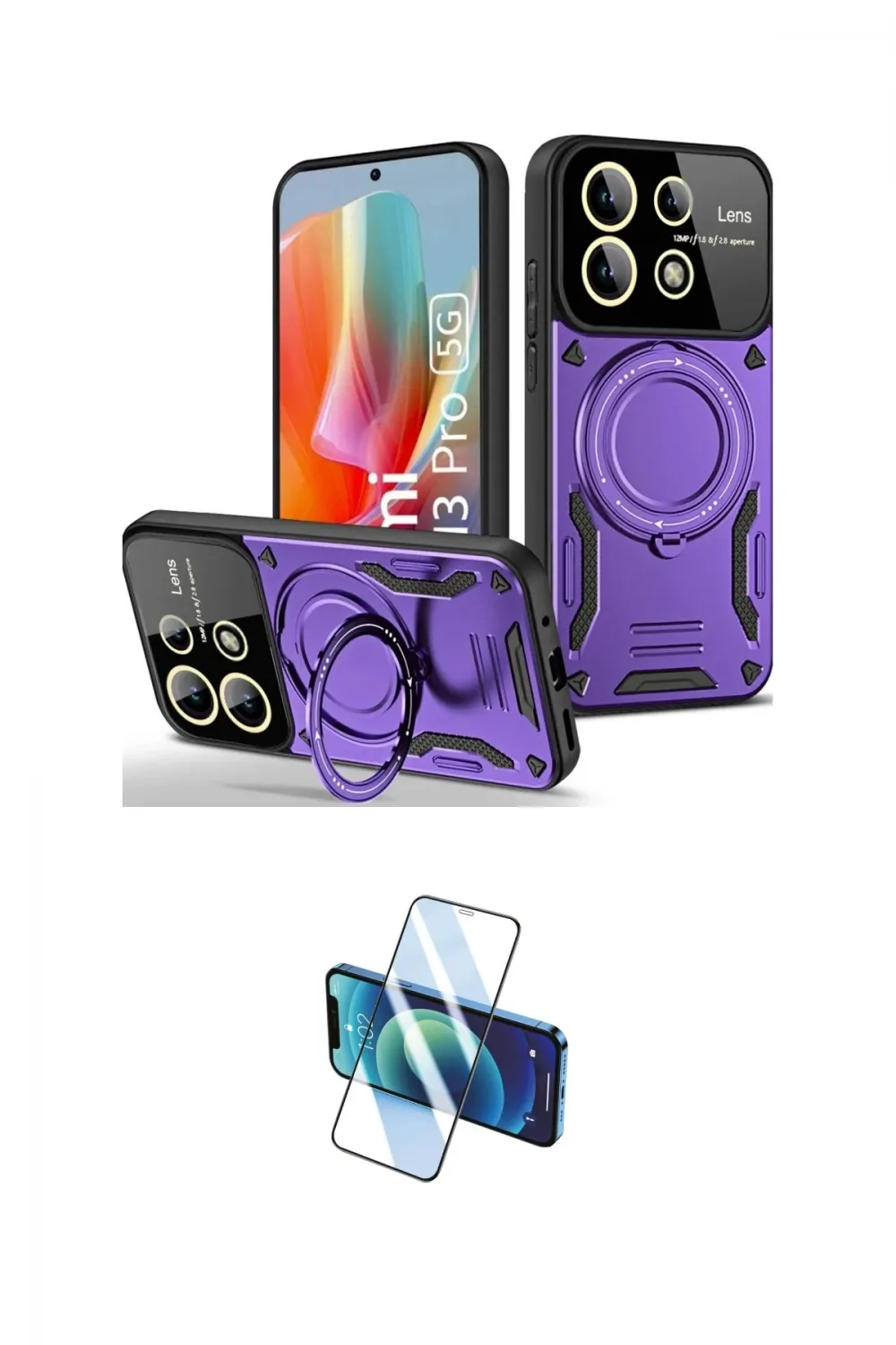 ieg™ Redmi Note 13 Pro 5G Kılıf Kıvılcım Modern Serisi - Siyah 3D Antistatik Seramik Nano Ekran Koruyucu