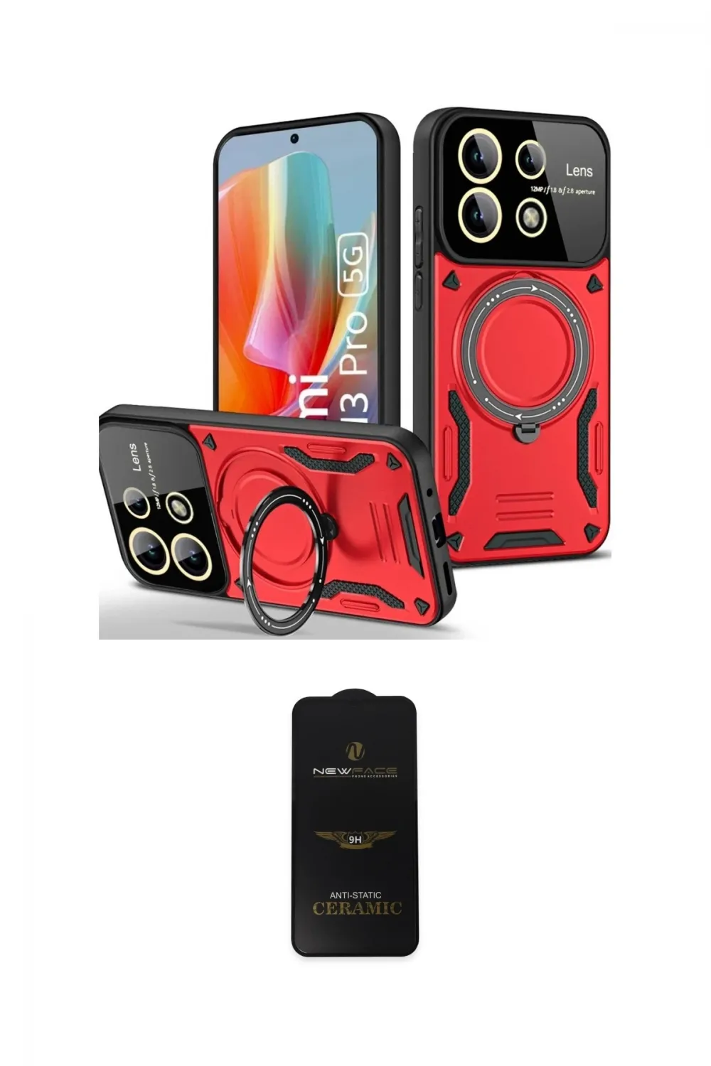 ieg™ Redmi Note 13 Pro 5G Kılıf Kıvılcım Modern Serisi - Siyah 6D Antistatik Mat Seramik Hayalet Nano Ekran Koruyucu