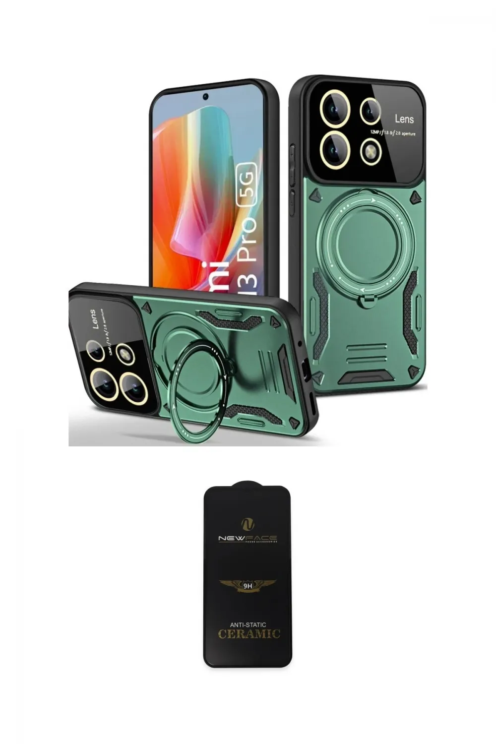 ieg™ Redmi Note 13 Pro 5G Kılıf Kıvılcım Modern Serisi - Siyah 6D Antistatik Mat Seramik Hayalet Nano Ekran Koruyucu